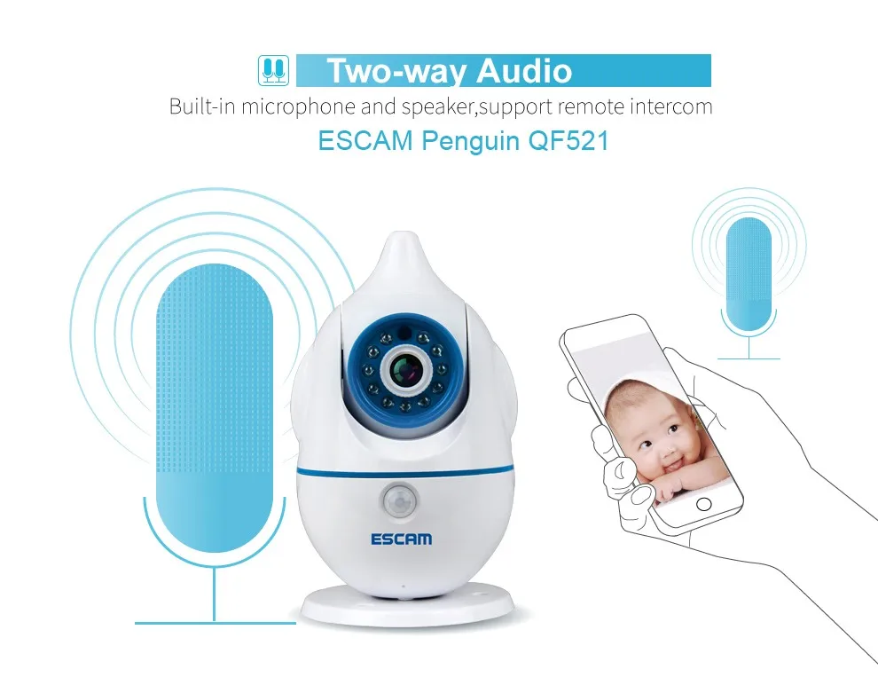 NetWork Technology and IP Camera Type P2P IP Webcam ESCAM QF521