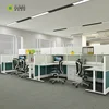 High quality L shape unique divider panel modern 4 seat office workstation cubicle with overhead cabinet