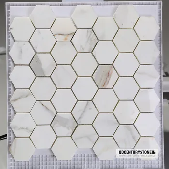 Siglo Mosaico 2 Pulgadas Hexagonal De Cuarto De Baño De Mármol