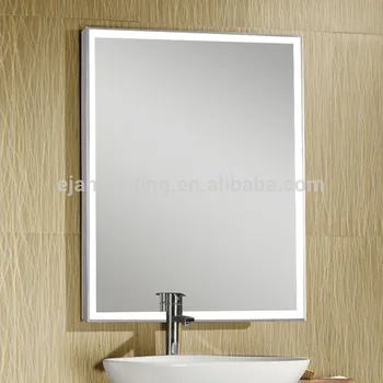 Led Lighted Wash Basin Mirror With Wooden Frame Or Aluminum