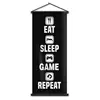 Gamers Fan Digital Printing Players Gift Boys Christmas Gift Banner Wall Decor Hanging Scroll Flag Otaku Eat Sleep Game Repeat