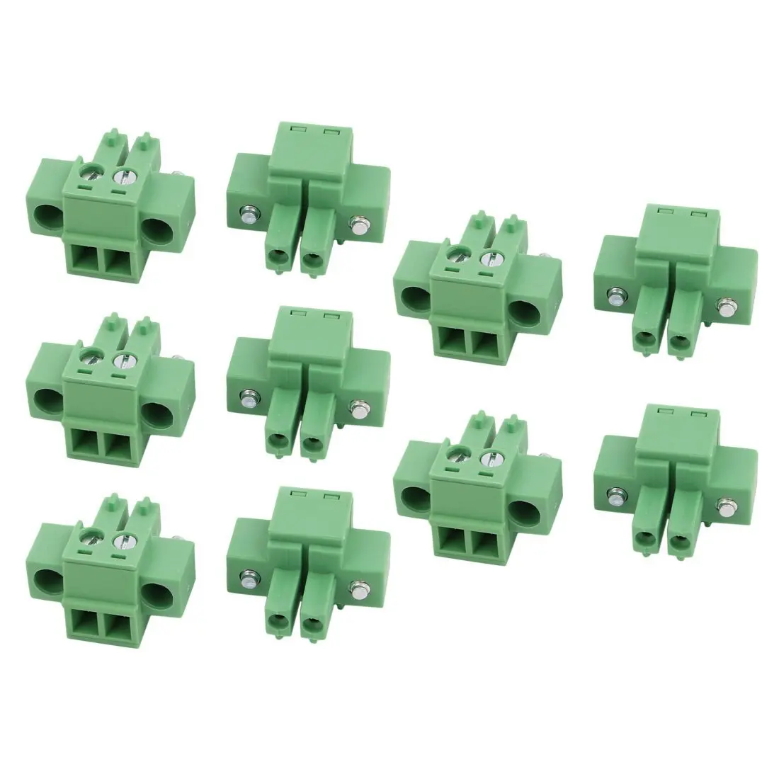 uxcell 10 Pcs AC 300V 8A 3.81mm Pitch 2P Terminal Block Wire Connector for PCB Mounting