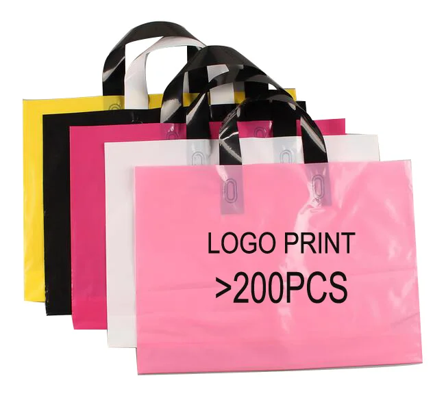 30*40 Logo Print Plastic Promotional With Handle Shopping Bag - Buy ...