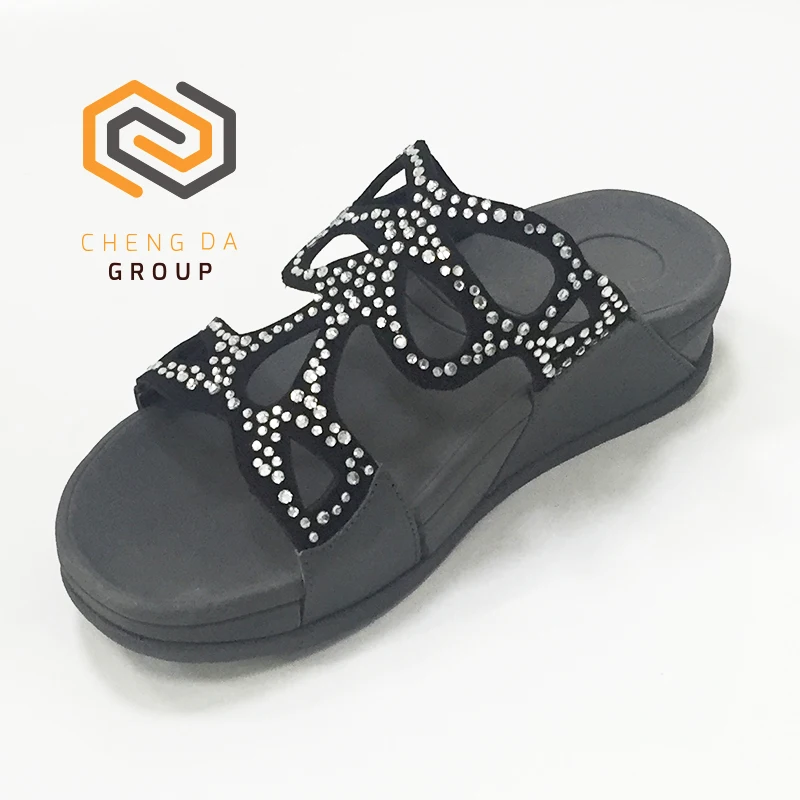 2017 Time limited Special Offer Pu Summer Solid Rubber Slippers High Heels Sandals Woman Pointed 