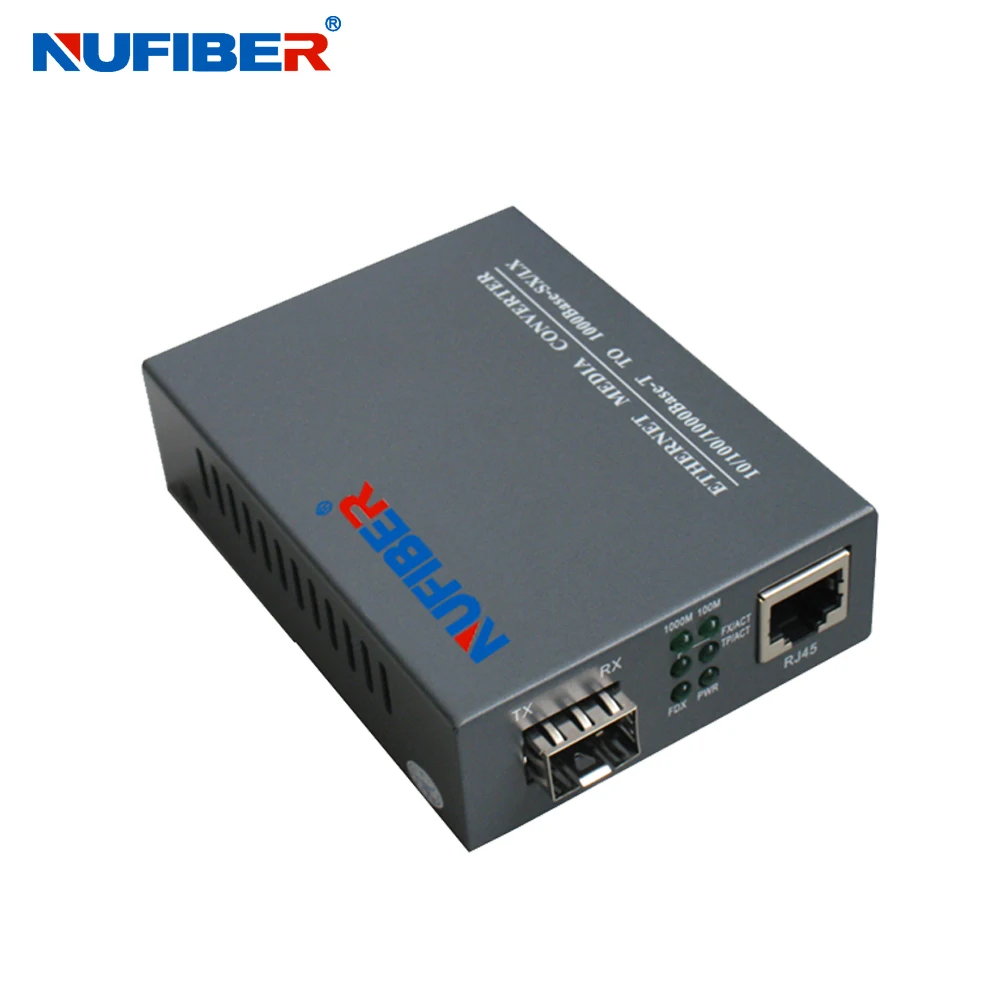 Media Converter 10/100/1000m Sm Dual Fiber Gigabit Sc 20km Fiber Optic ...