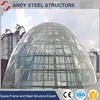 Light-weight metal structure with dome glass skylight