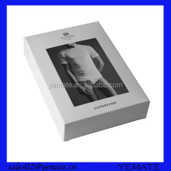 White Glossy Mens Underwear Packaging Boxes With Simple Style Buy