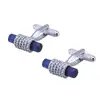 Hemp rope design cufflinks blue cat eye stone cufflinks