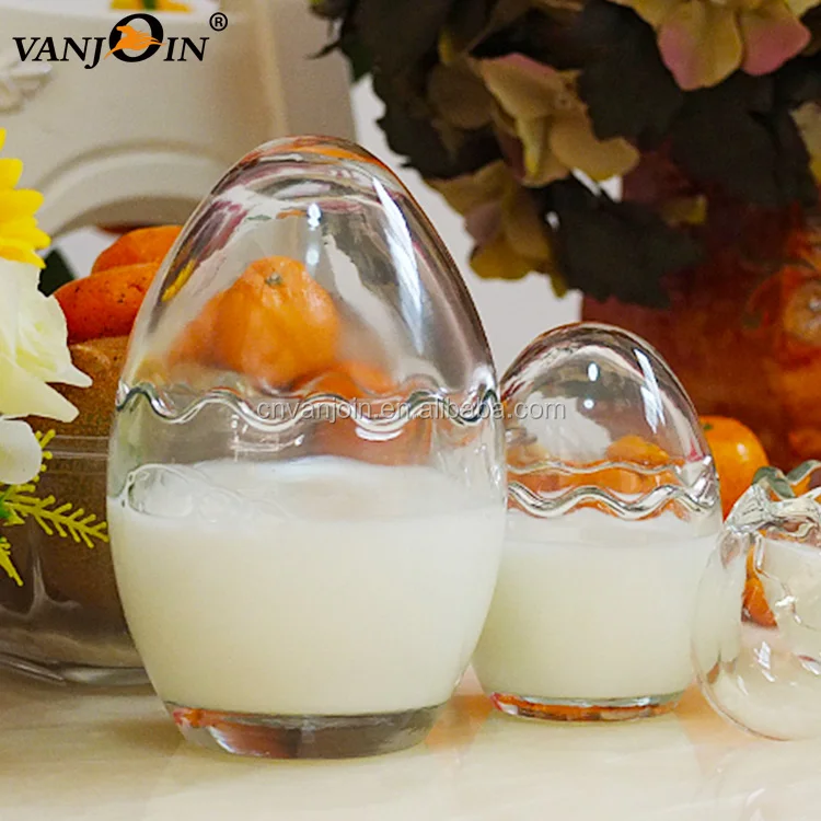 2oz Dessert Cup Egg Shaped Pudding Glass Jars With Plastic Lid Buy