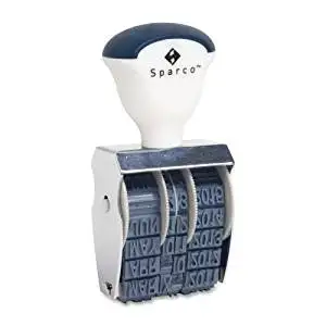 Sparco Date Stamper, 4 Bands, Size No. 2, Imprint 1-1/4 x 1/4-Inch (SPR01495) by Sparco