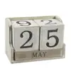 Vintage Rustic Wooden Perpetual Desktop Cubes Block Calendar