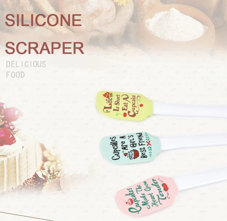 Cake tools Silicone Cream Butter Cake Spatula Mixing Batter Scraper Brush Butter Mixer Cake Brushes Baking Tool Kitchenware