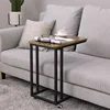 Import Wholesale Furniture Side End C Shaped Tray Table Sofa Table under couch end table With Wheels