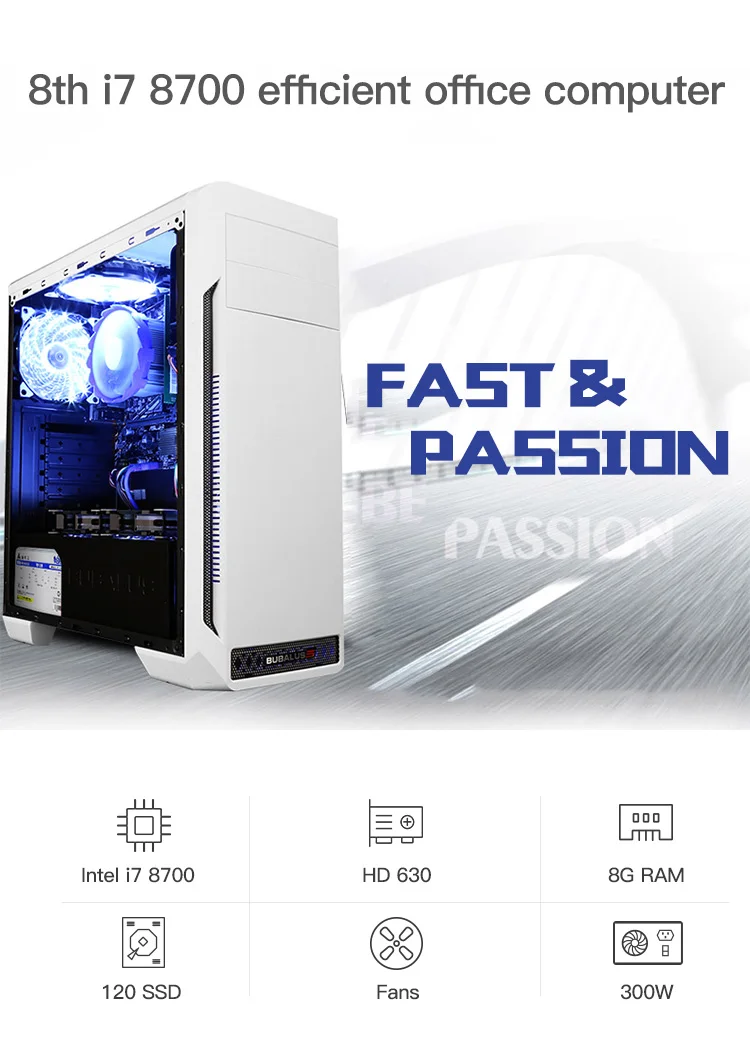 Ipason Cheap Price Pc Gamer I7 8700k 3.7ghz 6 Core I7 8gb