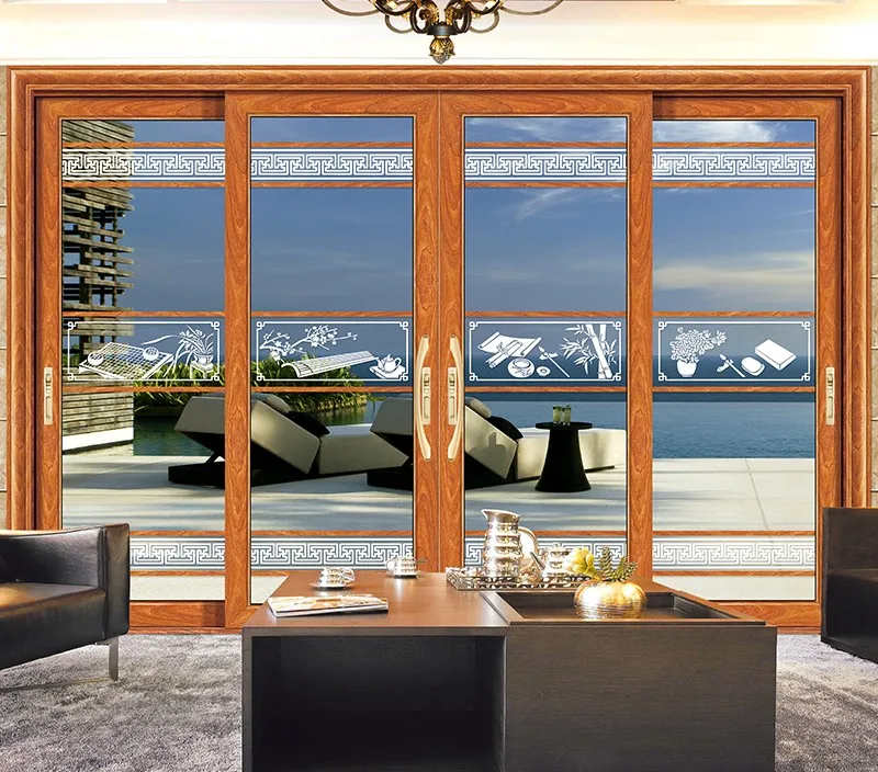 Commercial Modern Shop Storefront Sliding Glass Aluminum Front