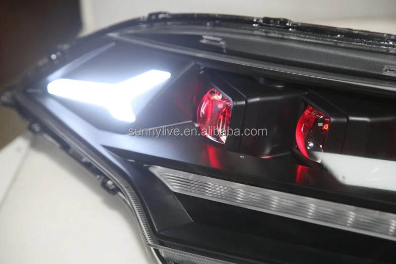 Full led headlight For HONDA for Fit Jazz 2014-2016 year  Black Housing JC
