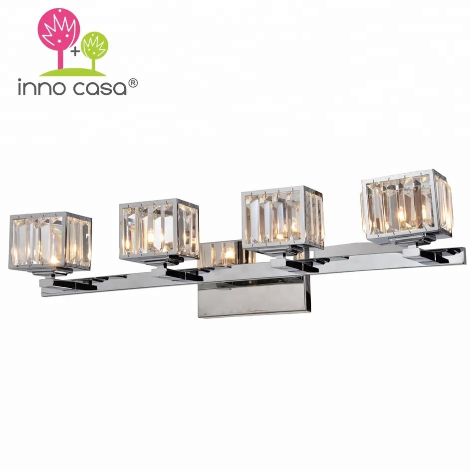 Amazon Low MOQ Iron Crystal Chrome Wall Sconce Wall Lamp with CE certificate