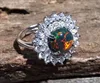 Opal Gemstone Ring/14k Gold Diamond Opal Ring 925 Sterling Silver Solid Ring Handmade Jewelry