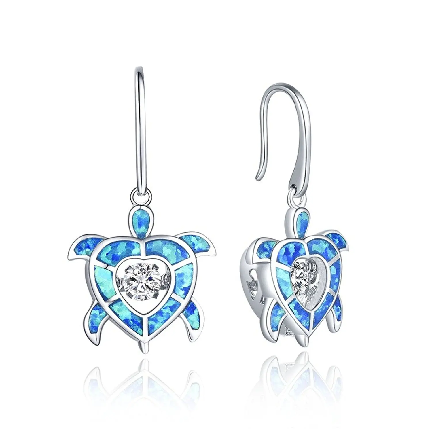 FANCIME White//Rose//Yellow Gold Plated 925 Sterling Silver Sparkling Dancing CZ Cubic Zirconia Inside Teardrop Leverback Dangle Drop Earrings Fine Dainty Jewelry For Women Girls