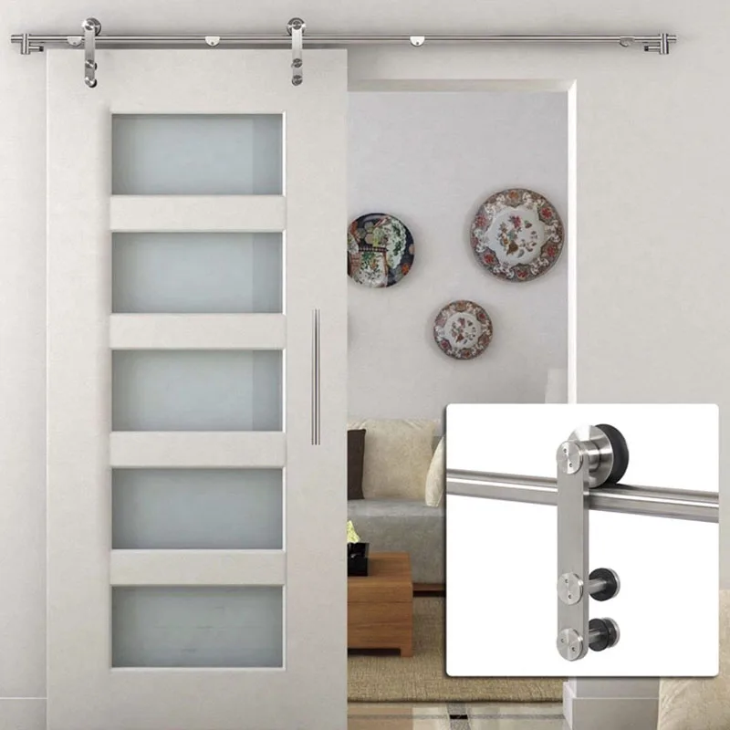 الحديثة الأوروبية الفولاذ المقاوم للصدأ انزلاق باب الحظيرة الأجهزة كيت للأبواب الخشبية MM-20B