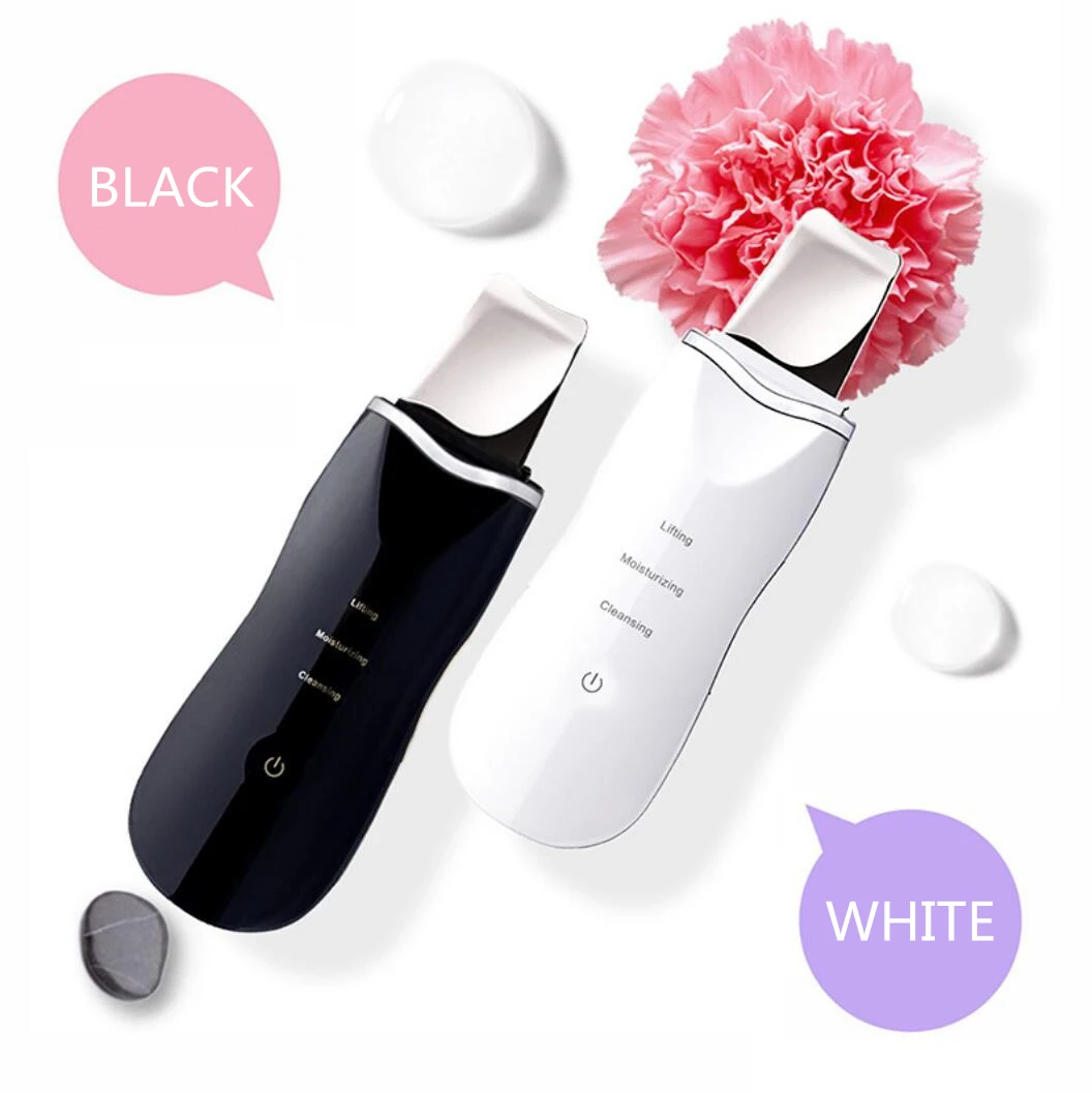 Ultrasonic Face Skin Scrubber Rechargeable Facial Cleansing Device Peeling Vibration Blackhead Exfoliating Pore Cleaner Tool