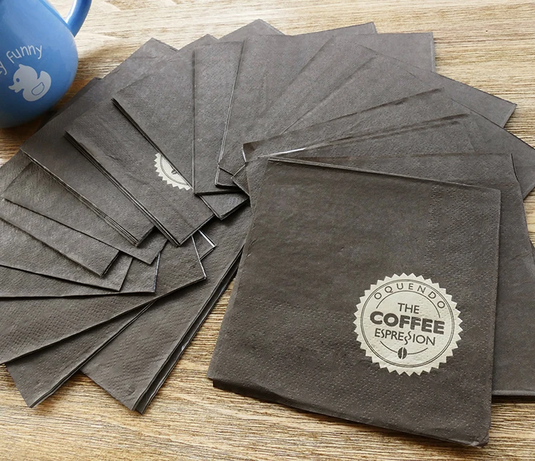 Custom Black Cocktail Tissues Coffee Napkin Buy Coffee Napkin,Black