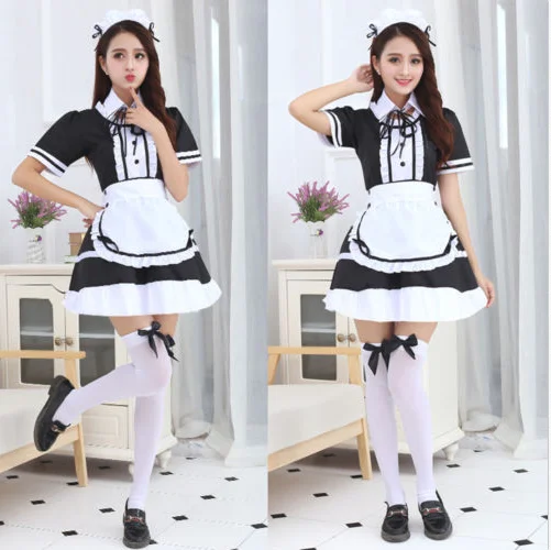Sexy Japanese Anime Lolita Maid Uniform Dress Cosplay School Costume Outfit Plus Size SE380