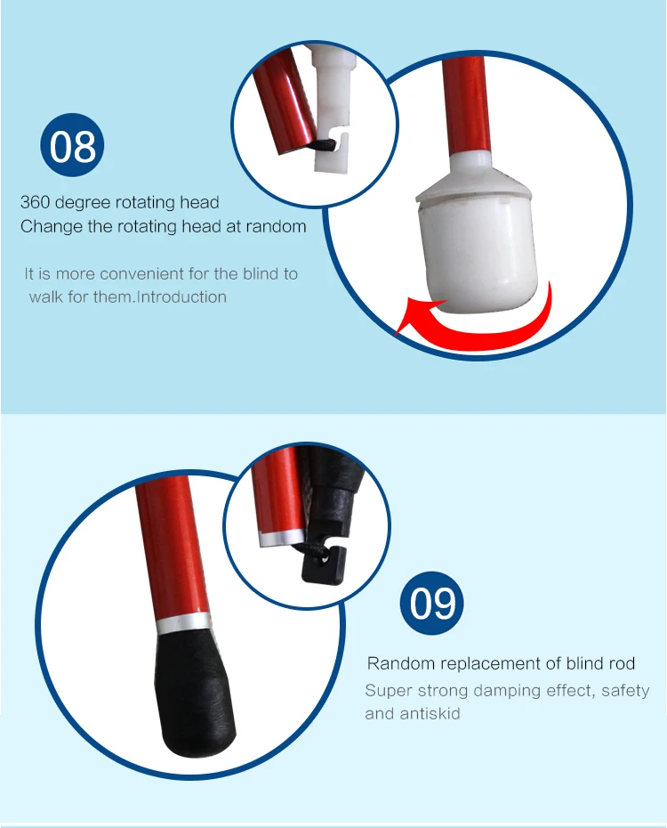 Easy Folding Blind Walking Stick Visually Impaired Crutch Cane Walker