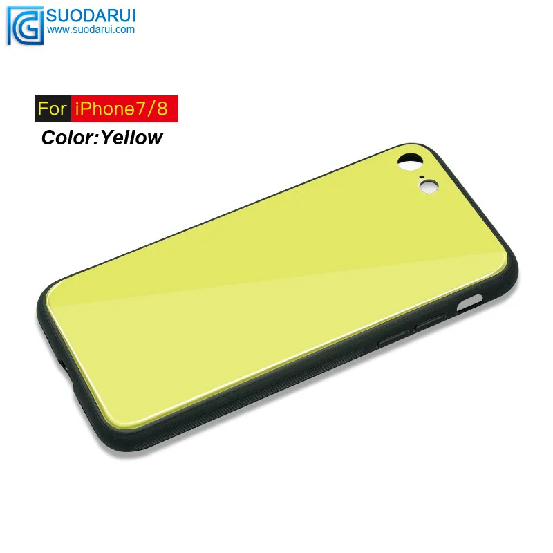 TPU + PC + Tempered glass Cover For Iphone 8 / 8 plus Cell phone Protective Case