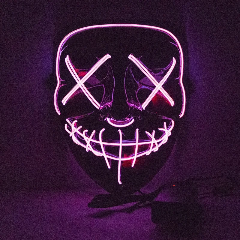 Led Mask Halloween Party Masque Masquerade Masks Neon Mask Light Glow ...