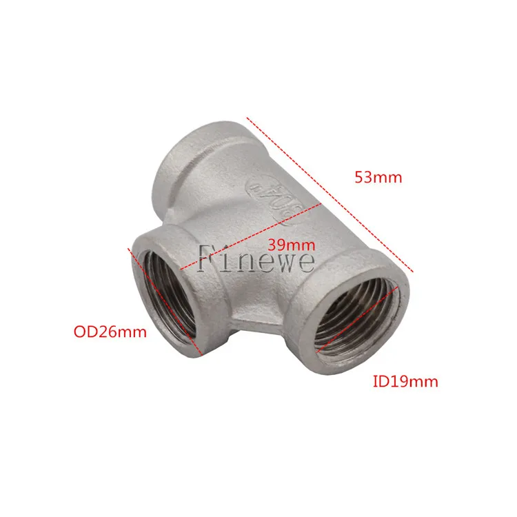 Multiple Tee 3 Way 304 Stainless Steel Pipe Fitting Adapter Equal BSP Female 