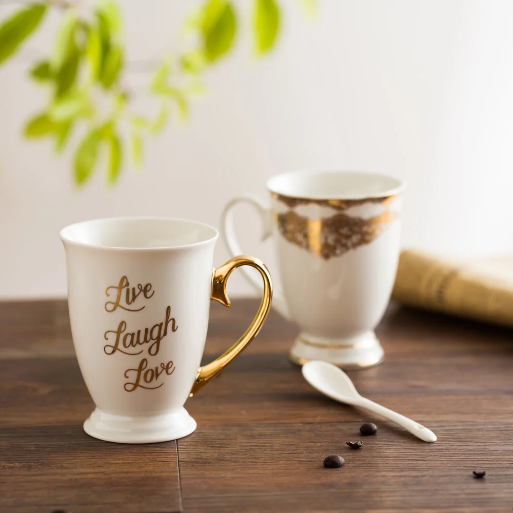 Gold Handle Mug/black Gold Mug/gold Foil Mugs Buy Square Handle Mug
