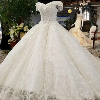 Jancember Ls64212 Off Shoulder White One Wedding Dress Long Train