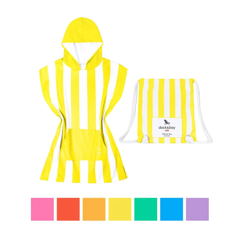 Hooded Beach Bathing Suit Coverup Quick Dry Beach Towel  Poncho Kids 1-12 Years Old Bath Robe