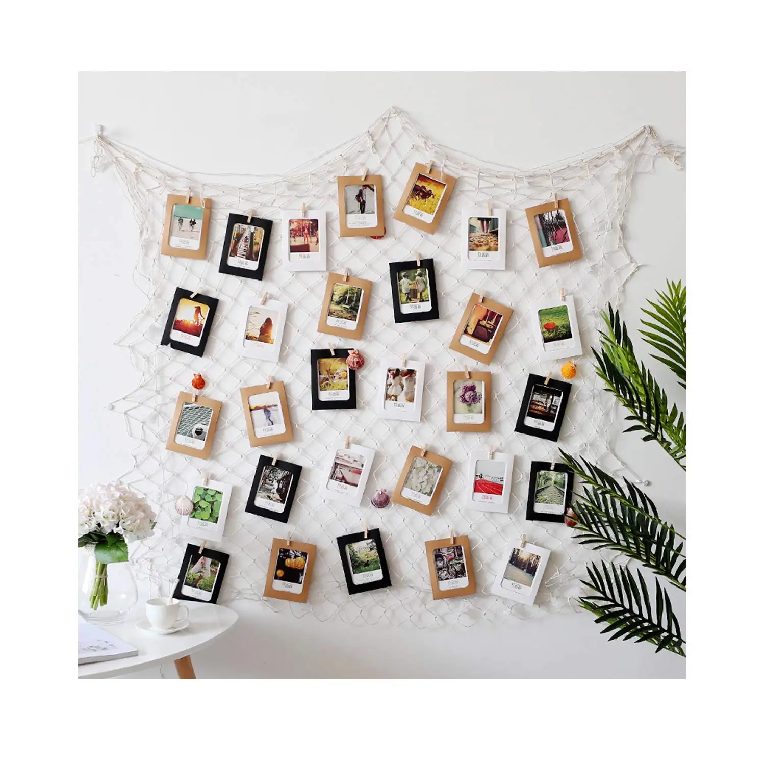 2 Sheets Alphabet /& Number Stickers Uping Set of 2 Hanging Photo Display with/ 40/ Clips/ Photo/ Display/ Board/ for/ Hanging/ Prints,/ DIY Wood Picture Frames Collage for Home Decoration