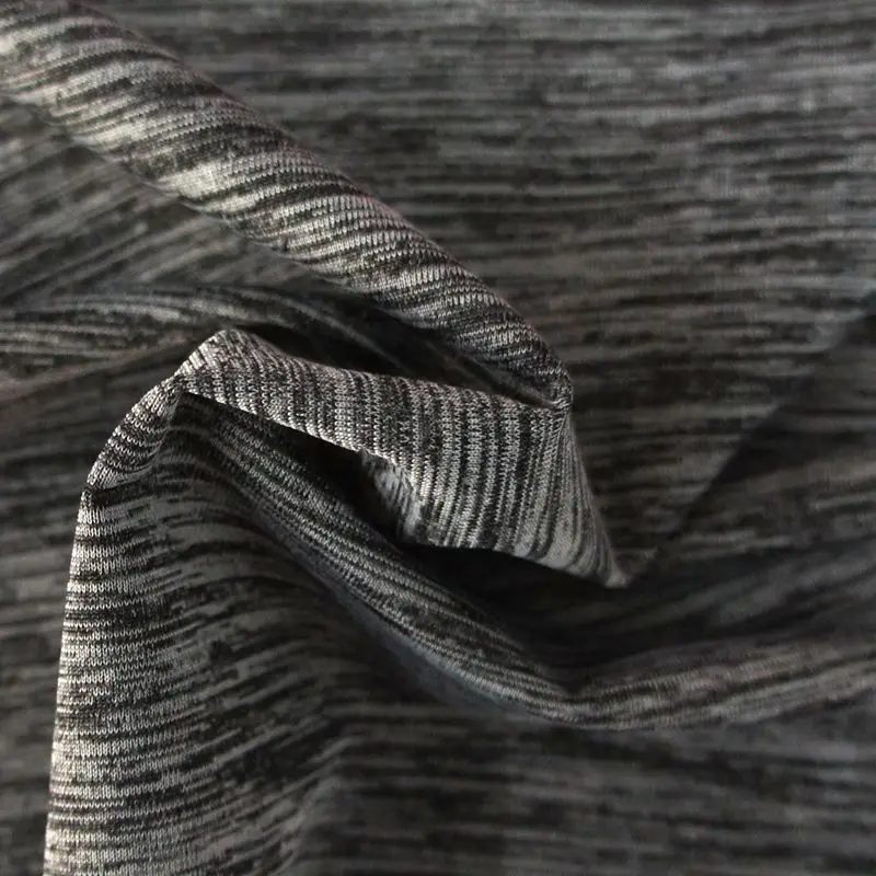 Melange Lycra Nylon Polyester Yoga Pant Fabric Two Side Dyeing Sportswear Denim Spandex Fabric