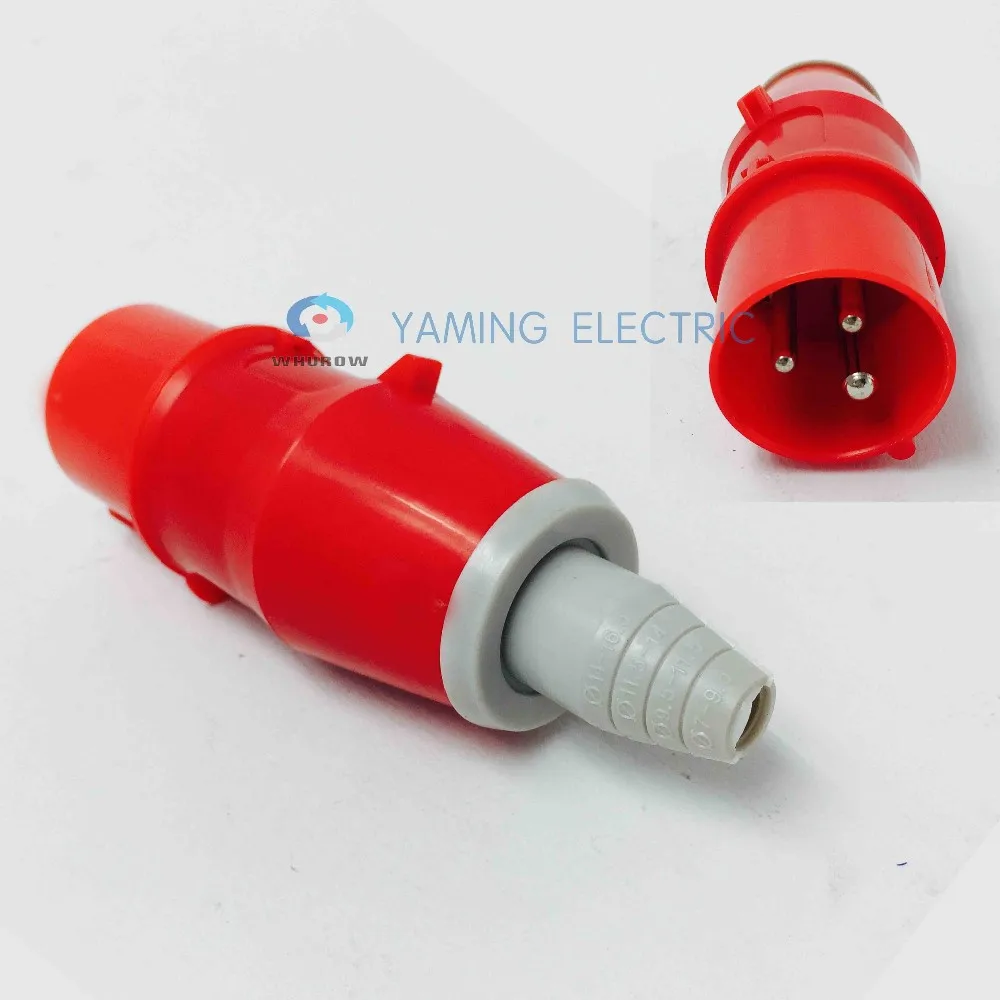 3 Pin Plug And Socket 16amp 2p+e Splash Proof Cable Protected