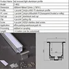 Recessed big aluminum led profile with led power supply box 48.8mm