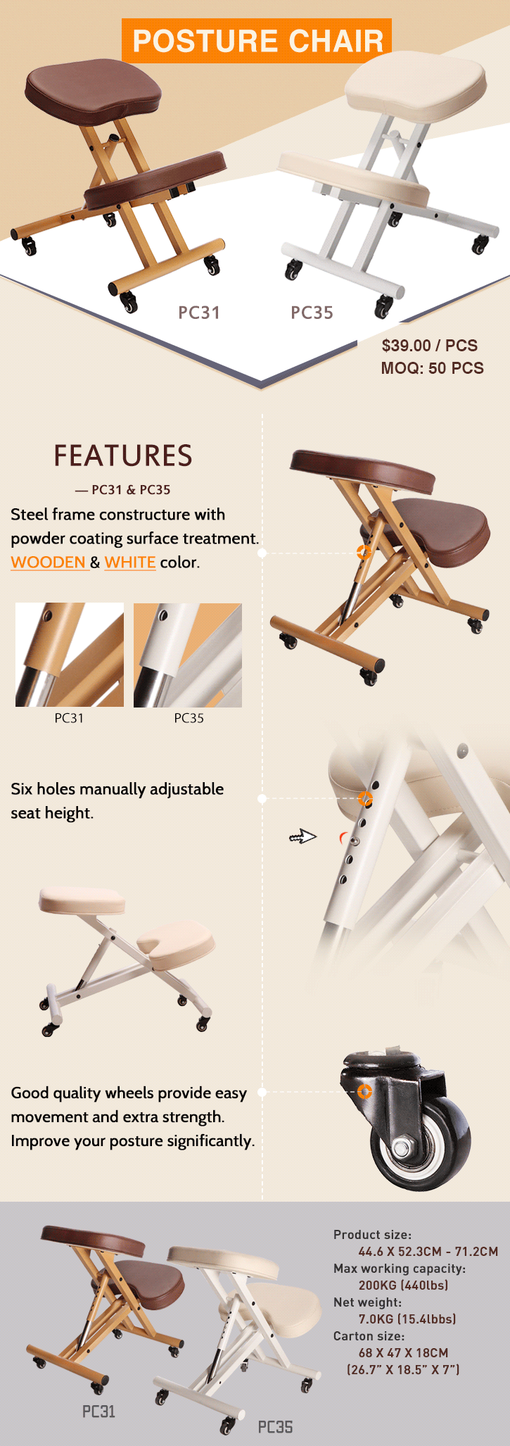 Pc35 Ergonomic Kneeling Posture Chair Ergonomic Chair Kneeling Chairs