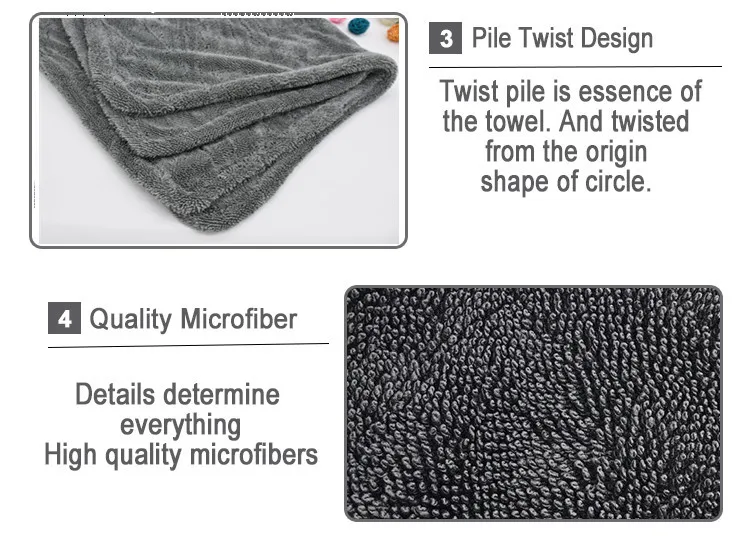40*40cm microfiber twisted loop drying towel Dual Twisted Loop Drying Towel