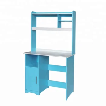 Wooden Kids Desk Study Table With Shelf