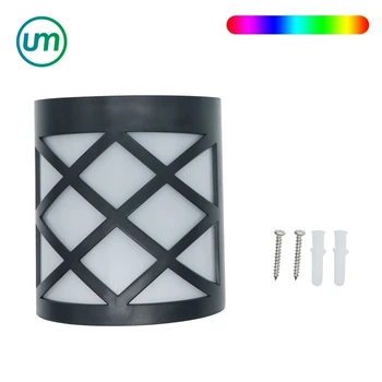 solar powered garden rgb led solar light waterproof outdoor wall