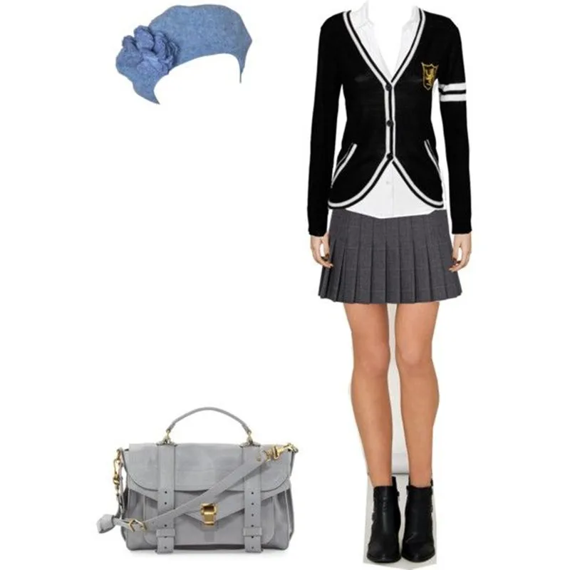 Full set school teacher uniform with blazer, shirt, pant and skirt