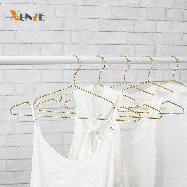 Heavy duty double gold metal wire coat hanger