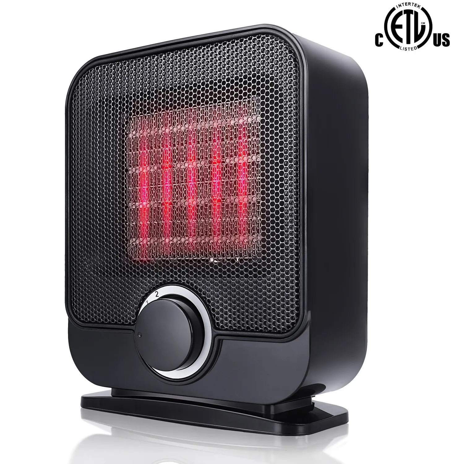 Ceramic Space Heater, Portable Personal Electric Heater, Indoor Small Desk Heater with 3 Setting, Over-Heat and Tip-Over Protection,1500W Mini PTC Heater ETL Safety for Office Desk Floor Room