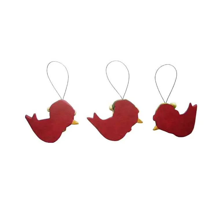 Personalized christmas tree decoration resin santa red bird resin ornament