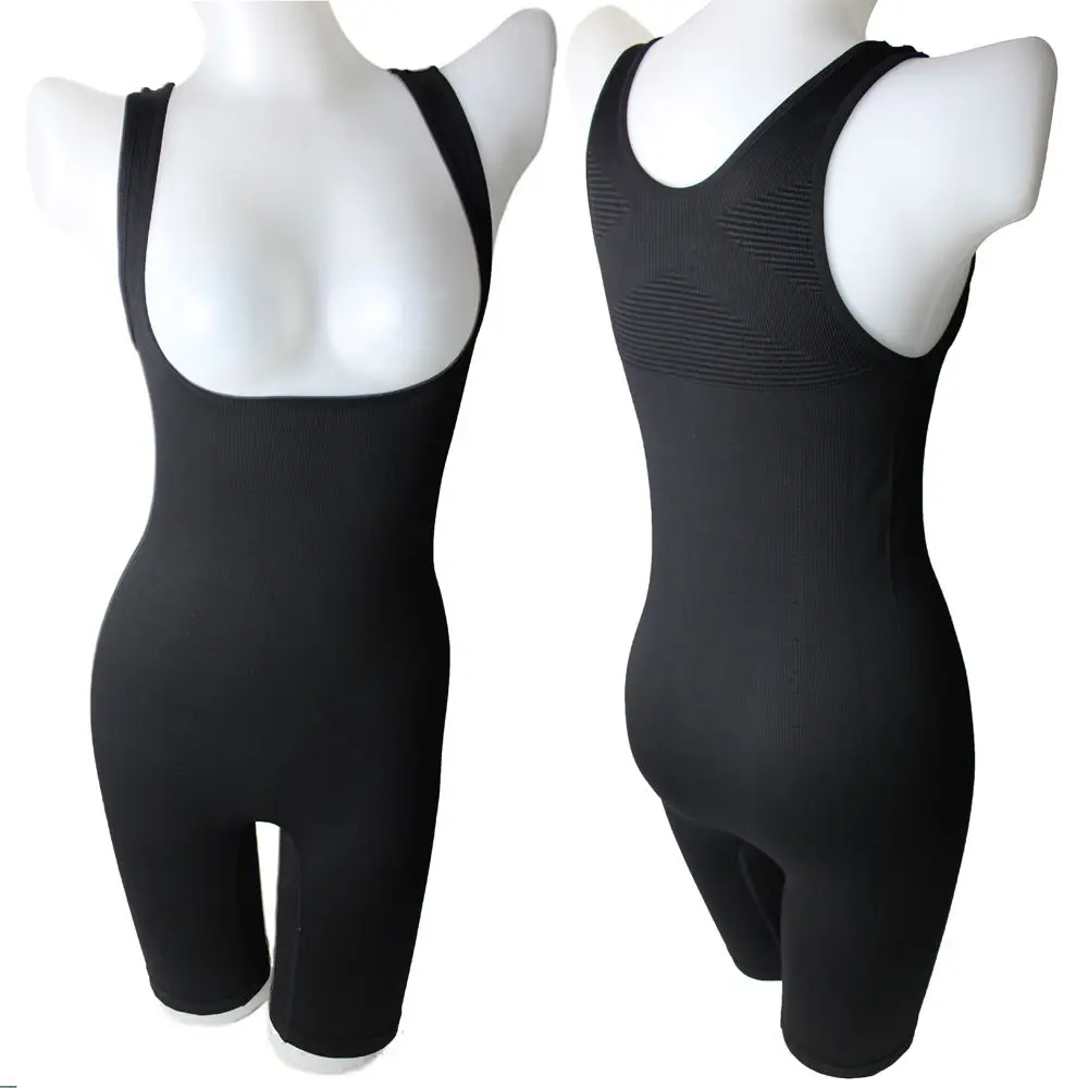 Plus Size Open Crotch Nylon Spandex Seamless Shapewear Bodysuit For