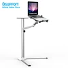 3 in1 UP-8 Aluminum Alloy 7-13" Tablet PC+ Smartphone Holder + Rotary Swivel with Mouse Tray Laptop Floor Stand