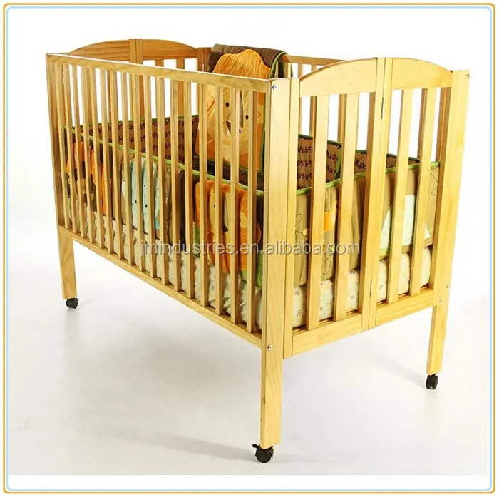 4 In 1 Solid Nz Pine Baby Sleigh Cot Wooden Baby Cot Baby Cribs