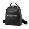 Custom button Drawstring Outdoor mochila PU school back pack bag fashion college Leather backpack for Woman and Lady